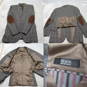 Saks Fifth Avenue Black Label Wool Blazer Mens 40R Gray Plaid 2‎ Vent Sport Coat